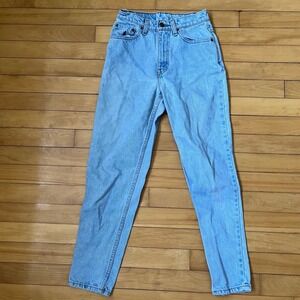 Levis 521 Vintage High Waisted Tapered Mom Jeans Light Wash Blue Size 6 L Petite